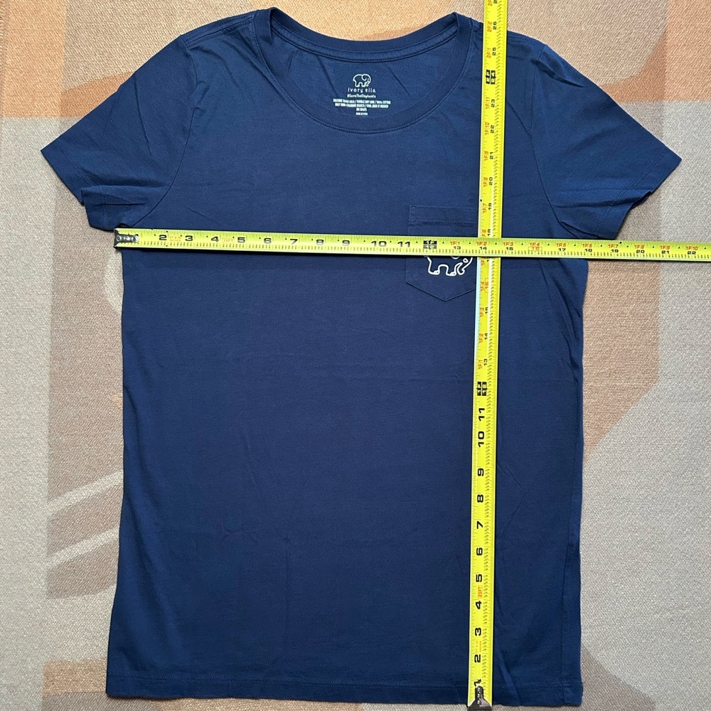 Ladies Ivory Ella navy blue Short sleeved T shirt size medium. - Picture 7 of 9